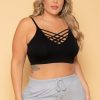 Tops Zenana | Plus Size Caged Bralette Black