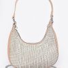 Accessories Hu0026D | London Hot Fix Stones Rhinestones Fringe Hobo Bag Khaki