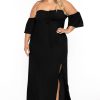 Little Black Styles CULTURE CODE | Plus Size Moriah Swiss Dot Maxi Dress Black