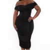 Dresses Gibiu | Plus Size Zetta Glitter Midi Dress Black