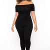 Jumpsuits & Rompers Curvy Sense | Plus Size Luisa Off The Shoulder Jumpsuit Black