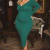 Dresses Curvy Sense | Plus Size Lesleyanne Midi Dress Green