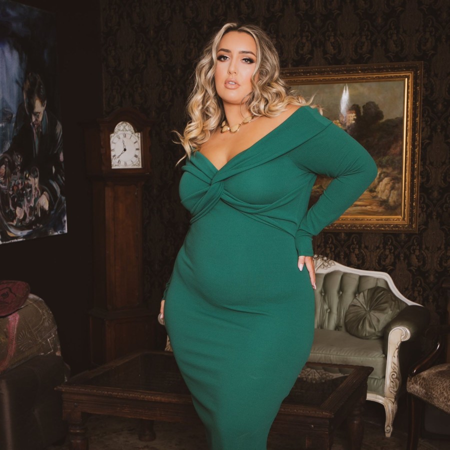 Dresses Curvy Sense | Plus Size Lesleyanne Midi Dress Green