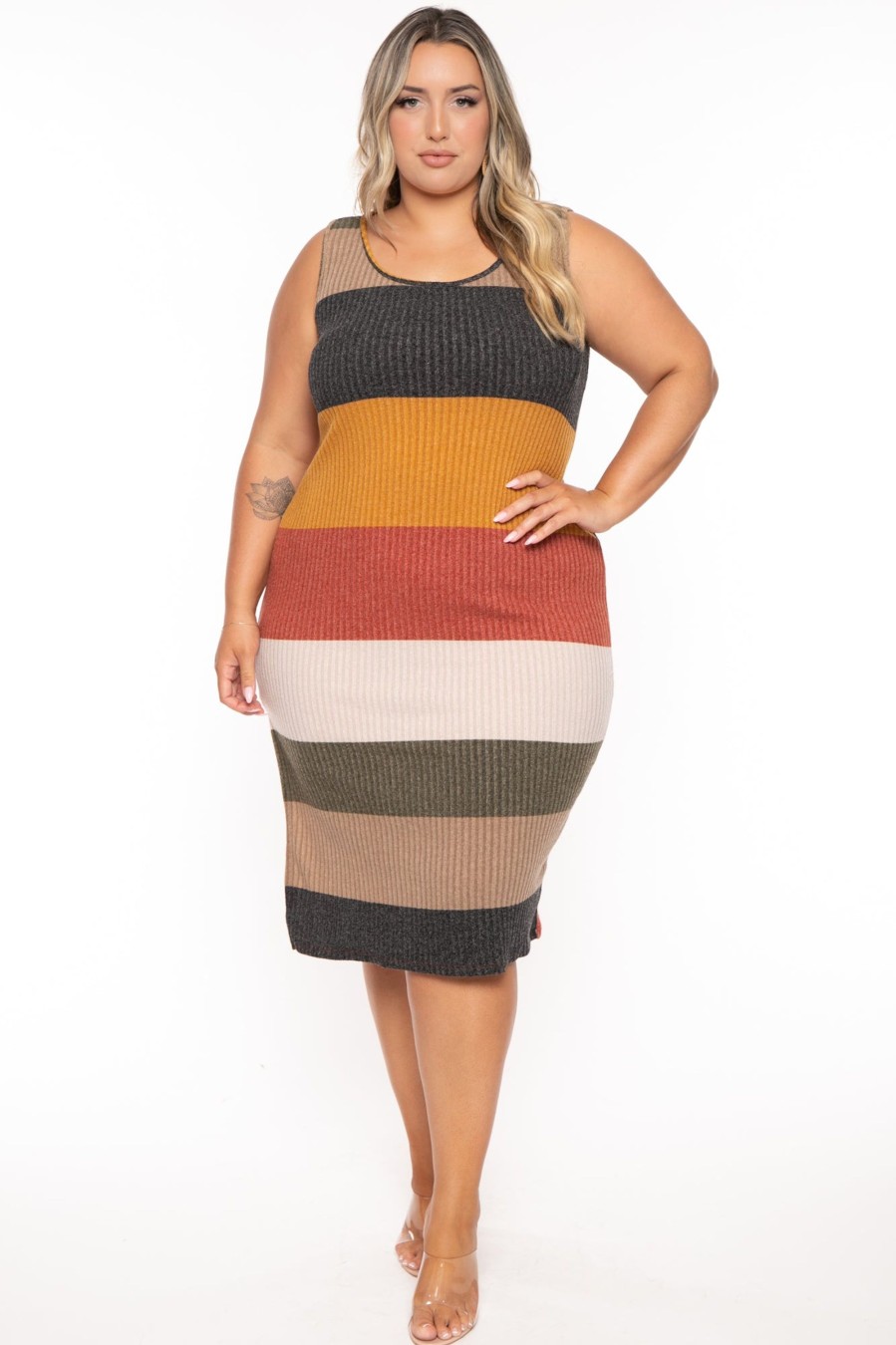 Dresses Jade by Jane | Plus Size Celisse Color Block Midi Dress Multi