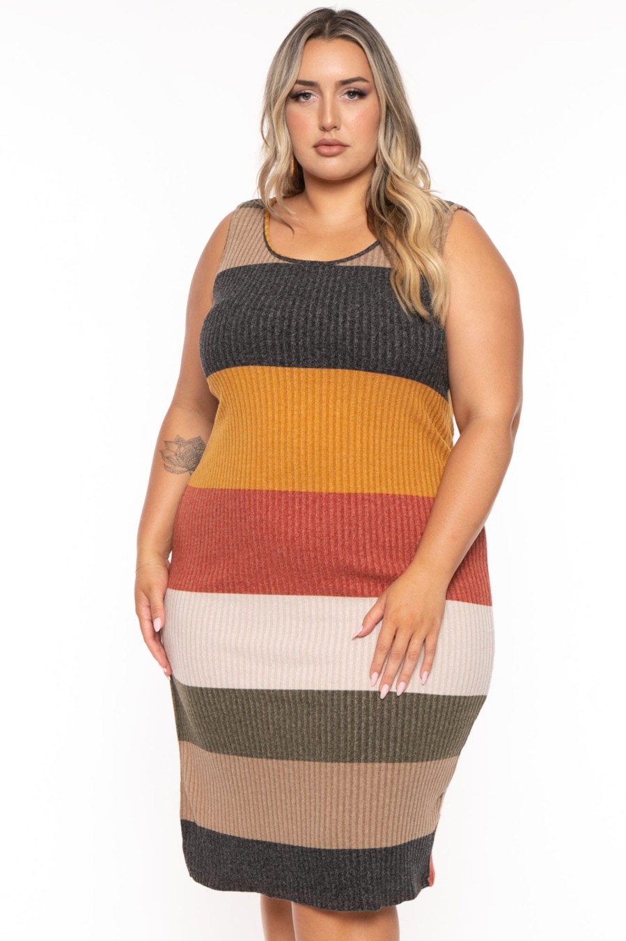 Dresses Jade by Jane | Plus Size Celisse Color Block Midi Dress Multi