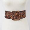 Accessories Hu0026D | Plus Size Leopard Faux Leather Belt Black