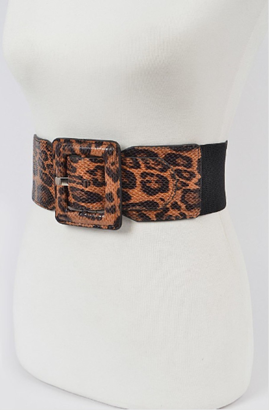 Accessories Hu0026D | Plus Size Leopard Faux Leather Belt Black