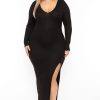 Little Black Styles Curvy Sense | Plus Size Nadya Ribbed Maxi Dress Black