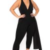 Jumpsuits & Rompers Curvy Sense | Plus Size Angelina Overlay Jumpsuit Black