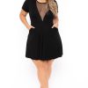 Dresses Curvy Sense | Plus Size Vicki Mesh Flare Dress Black