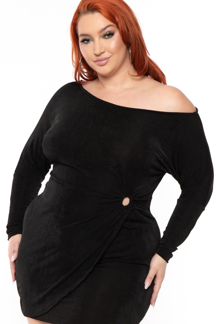 Little Black Styles Curvy Sense | Plus Size Kasandra Slinky Dress Black