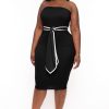 Little Black Styles Curvy Sense | Plus Size Larisa Strapless Midi Dress Black