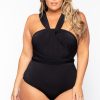 Tops Curvy Sense | Plus Size Infinity Bodysuit Black