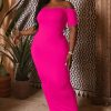 Dresses Curvy Sense | Plus Size Arissa Tube Maxi Dress Fuchsia