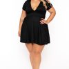 Dresses Curvy Sense | Plus Size Jayne Flare Dress Black