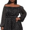 Little Black Styles Curvy Sense | Plus Size Olene Chiffon Printed Dress Black