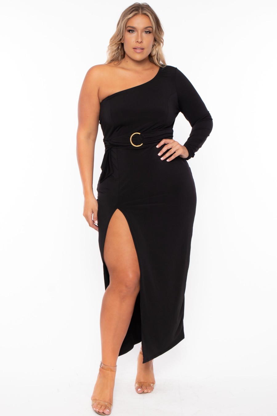 Little Black Styles Curvy Sense | Plus Size Alana Belted Dress Black