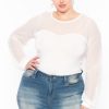 Tops Ambiance | Plus Size Julia Lace Blouse White