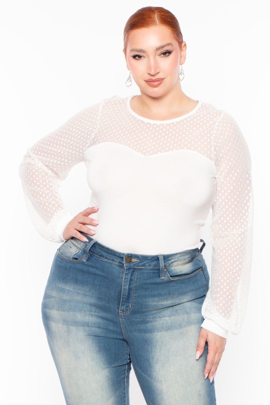 Tops Ambiance | Plus Size Julia Lace Blouse White