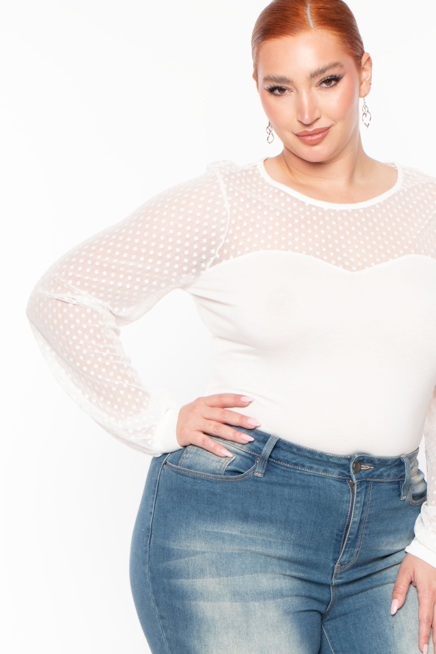 Tops Ambiance | Plus Size Julia Lace Blouse White