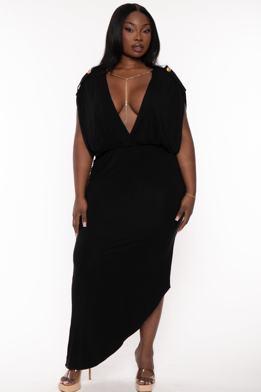 Dresses J2 FASHION | Plus Size Charvi Chain Maxi Dress Black