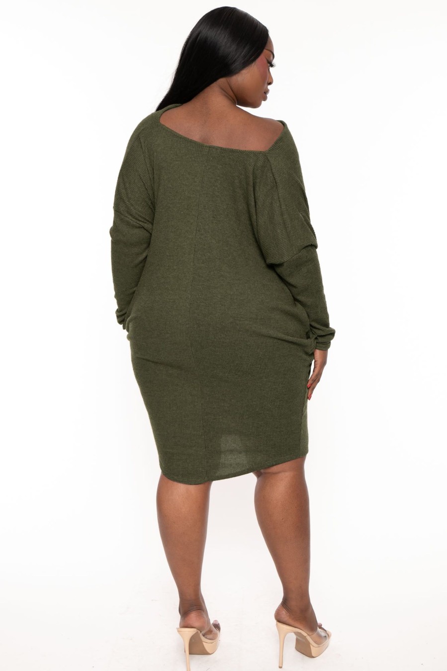 Dresses 143 | Plus Size Recee Cowl Neck Mini Dress Olive