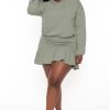 Dresses CULTURE CODE | Plus Size Tracie Hoodie Mini Dress Olive