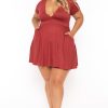 Dresses Curvy Sense | Plus Size Jayne Flare Dress Terracotta