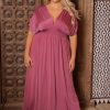 Dresses Emerald | Plus Size Shaina Tie Back Maxi Dress Mauve