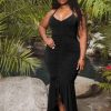 Dresses Curvy Sense | Plus Size Leneda Ruched Maxi Dress Black