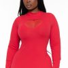 Dresses Curvy Sense | Plus Size Lovey Heart Cut Out Dress Red