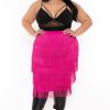 Little Black Styles CHICCTHY TOP | Plus Size Nyra Fringe Midi Skirt Pink