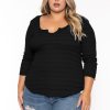 Tops CULTURE CODE | Plus Size Agnes Notch Scoop Neck Top Black