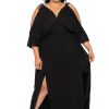 Little Black Styles Curvy Sense | Plus Size Danielle Knit Maxi Dress Black