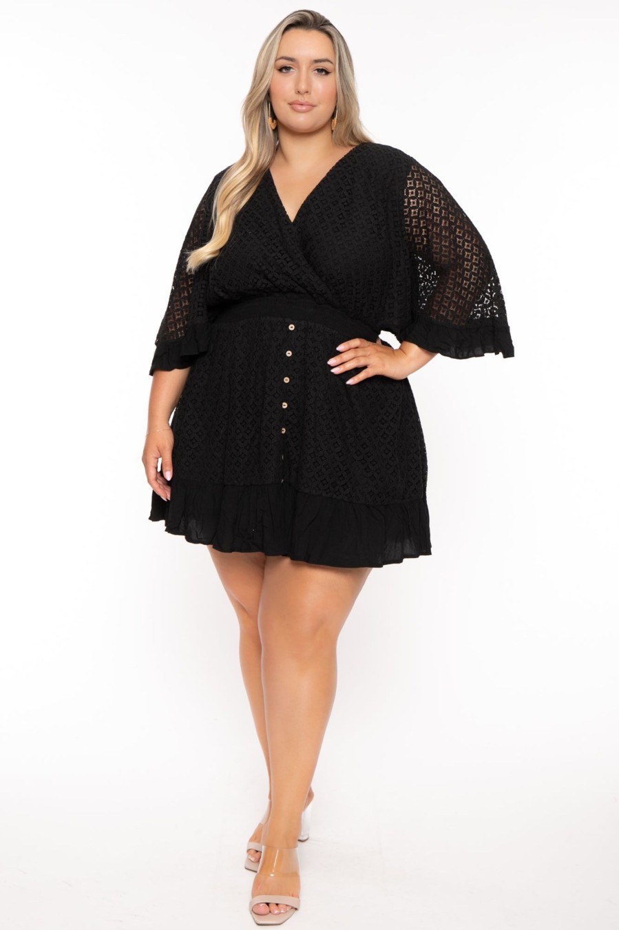 Little Black Styles Jade by Jane | Plus Size Bertrina Lace Dress Black