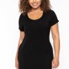 Dresses Curvy Sense | Plus Size Raven Tee Shirt Dress Black