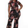 Matching Sets Curvy Sense | Plus Size Kelly Mesh Top And Pant Set Black