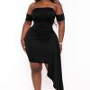 Little Black Styles Curvy Sense | Plus Size Ambrose Drape Dress Black