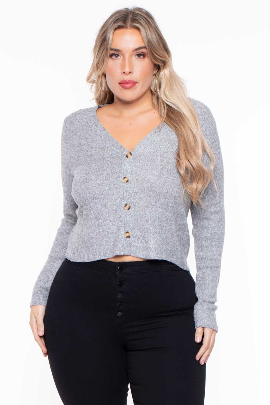 Tops Ambiance | Plus Size Delaney Sweater Gray