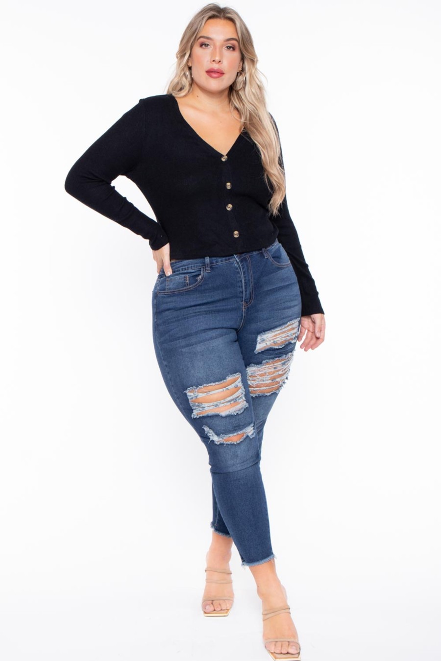 Tops Ambiance | Plus Size Delaney Sweater Black