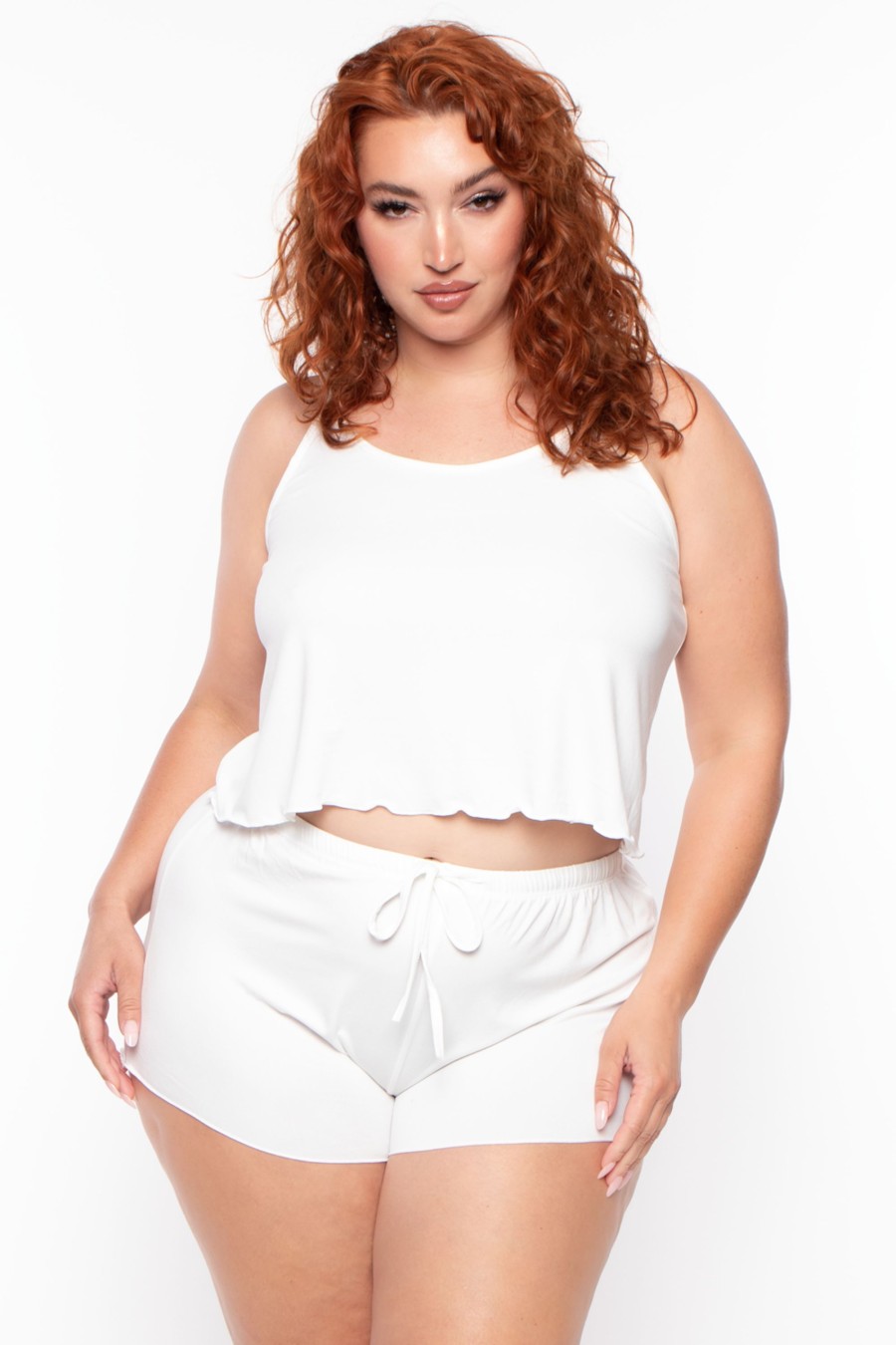 Intimates Capella | Plus Size Susie Tank U0026 Shorts Set White