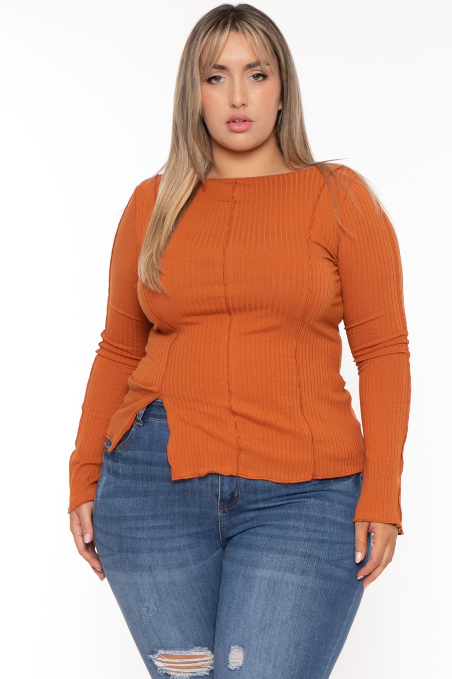 Tops CULTURE CODE | Plus Size Nancy Expose Seems Top Rust