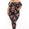 Little Black Styles Curvy Sense | Plus Size Reevabel Frill Jumpsuit Black