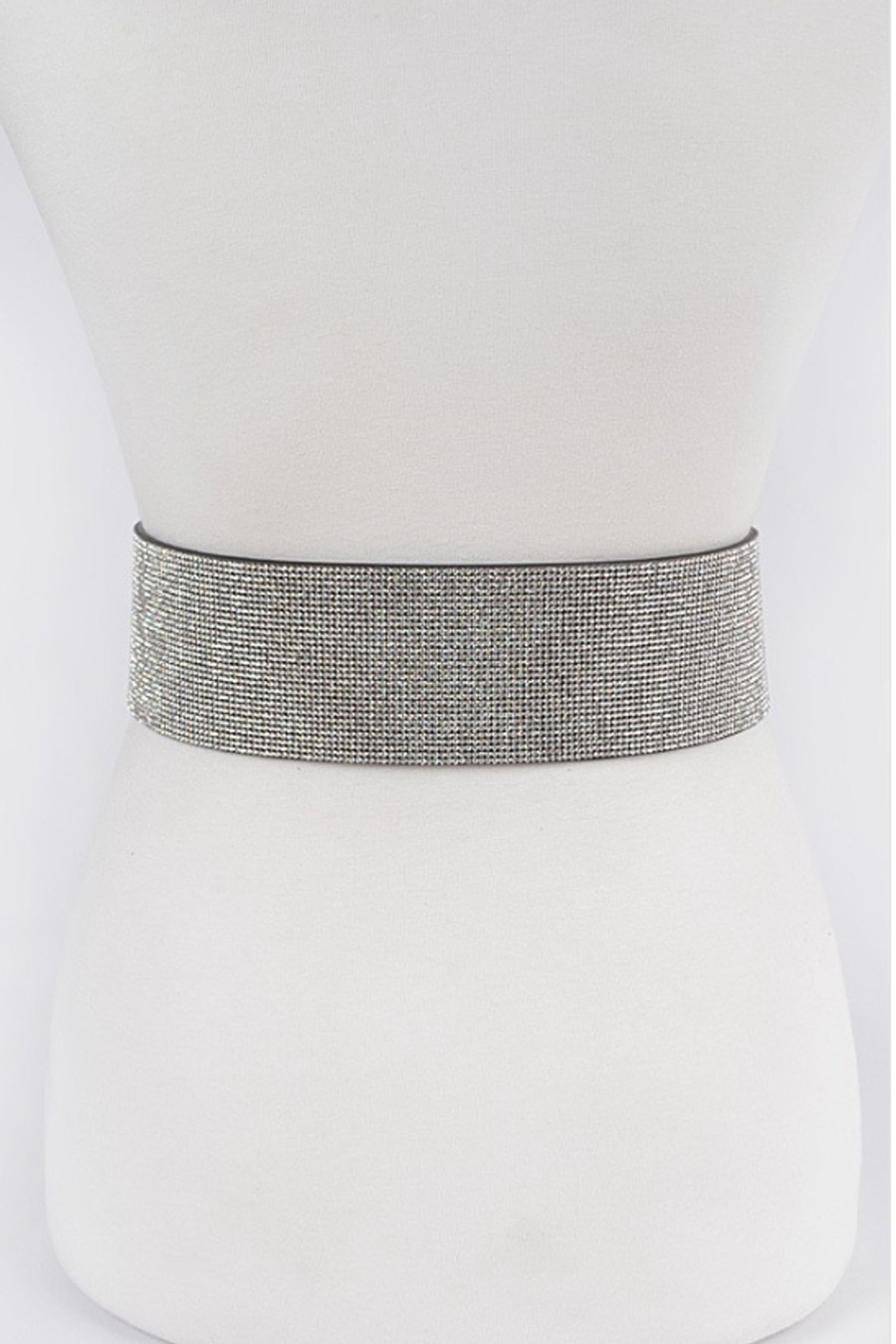 Accessories I LORD | Plus Size Wide Rhinestone Waist Belt Silver