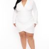 Dresses SYMPHONY | Plus Size Rhinestone Suit Mini Dress Ivory