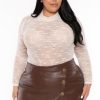 Bottoms FIRST LOVE | Plus Size Adriane Faux Leather Skort Brown