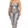 Matching Sets D ROCK | Plus Size Delicia Metallic Matching Set Silver