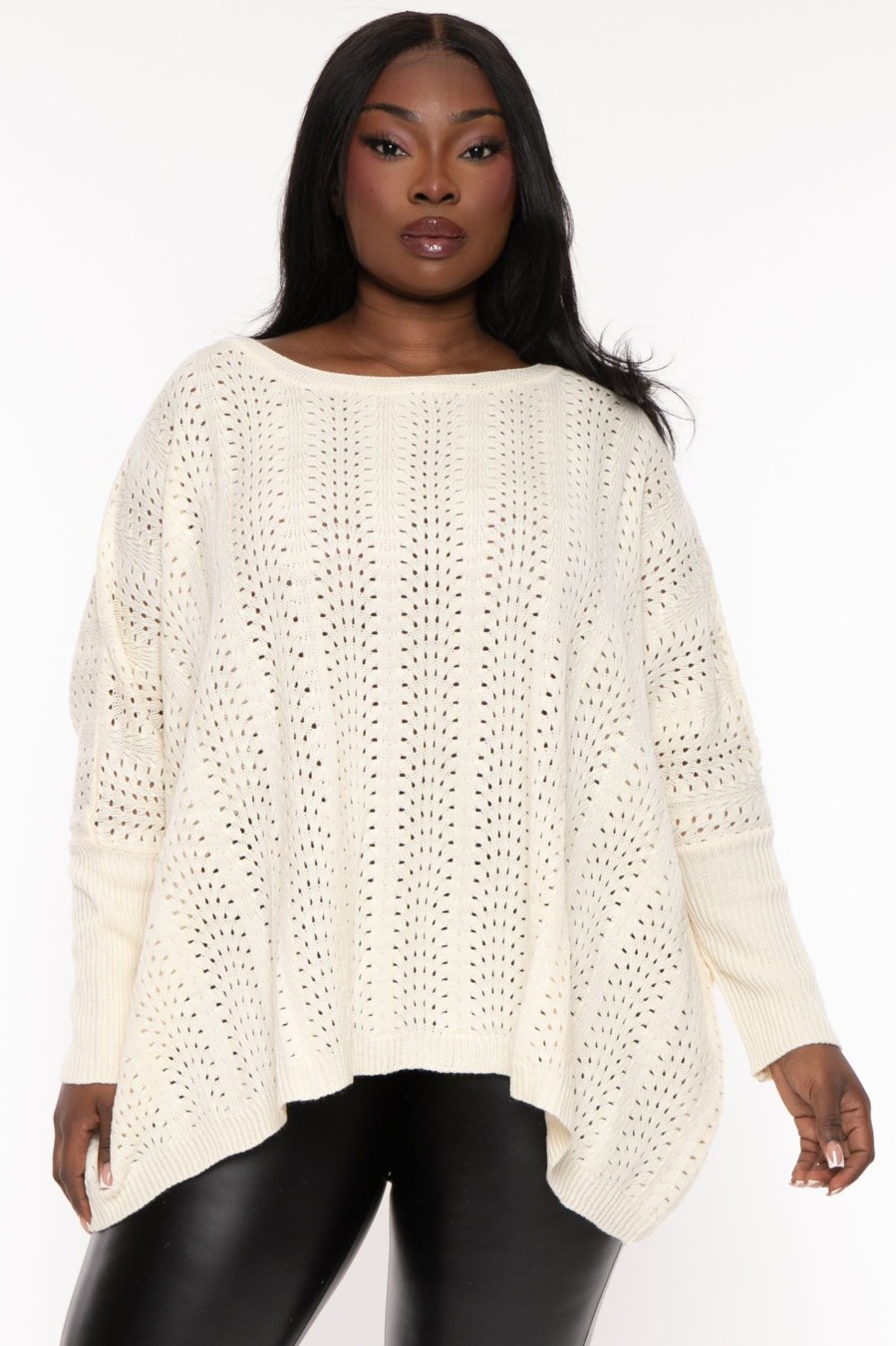 Tops 143 | Plus Size Essi Oversize Sweater Ivory