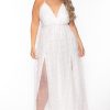 Dresses SYMPHONY | Plus Size Anaira Maxi Glitter Dress White