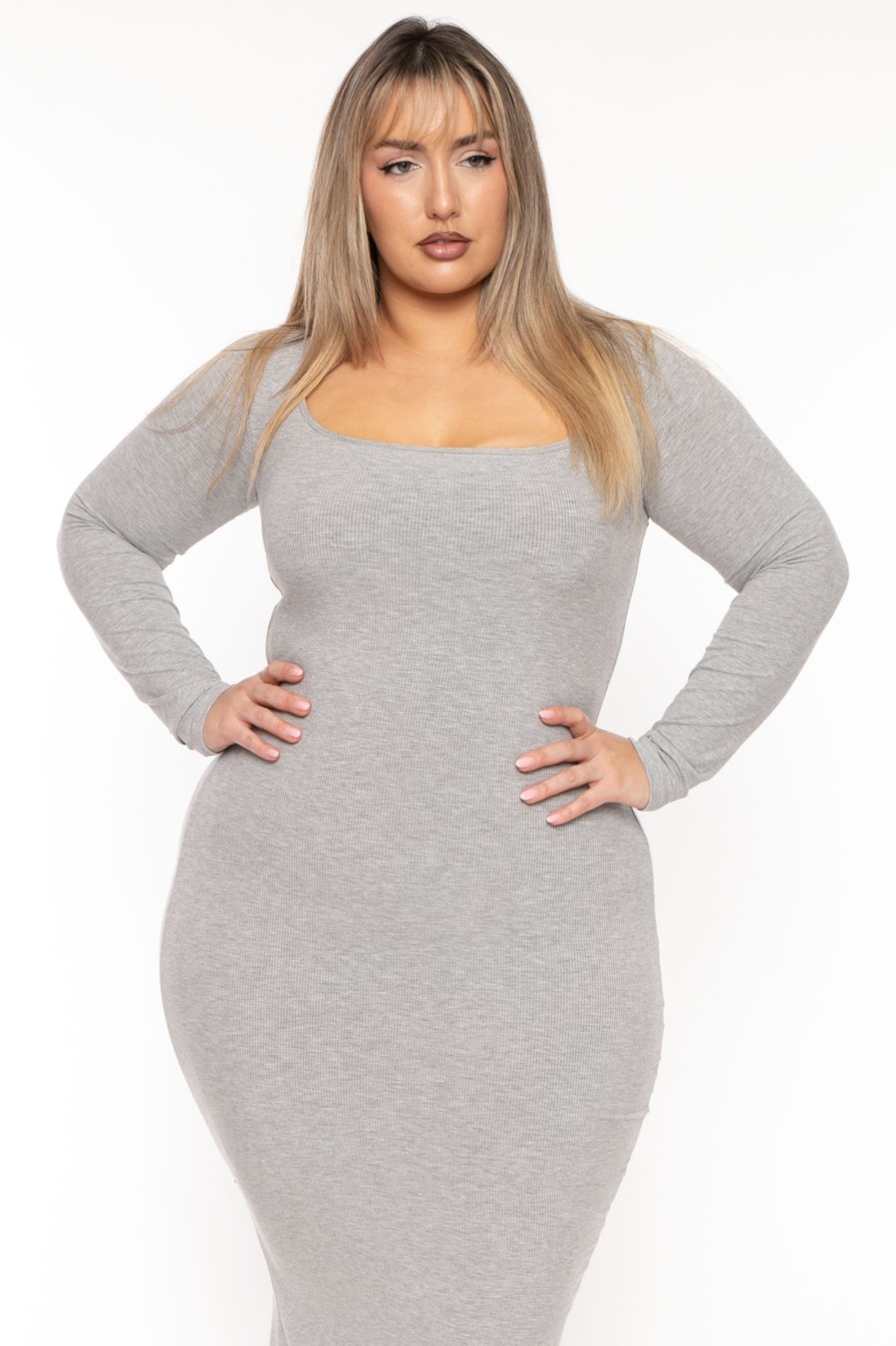 Dresses XIAMEN HEXIN INTERNATIONAL | Plus Size Elanor Shapeware Dress - Grey